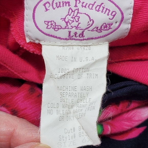 VINTAGE PLUM PUDDING LTD GIRLS DRESS NAVY BLUE PINK FLOWERS FULL SWIRLY SKIRT 6X - Picture 11 of 16